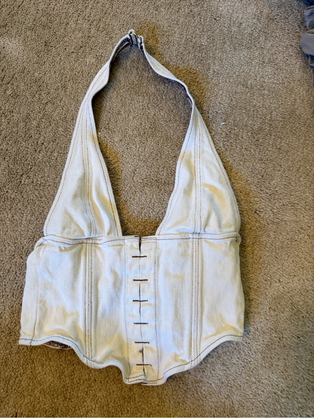 White Fox Boutique White Halter Corset Tank Top